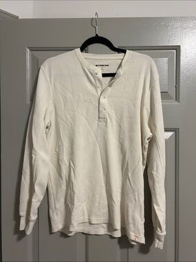 The Normal Brand Long-Sleeve Henley in Cream